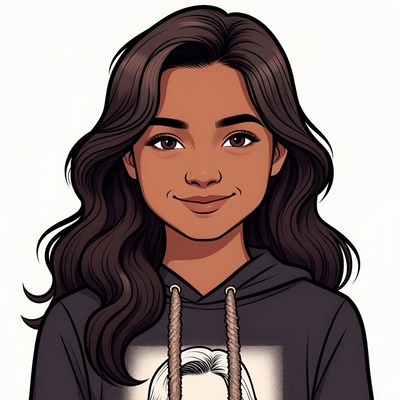 Smiling Asian girl in hoodie