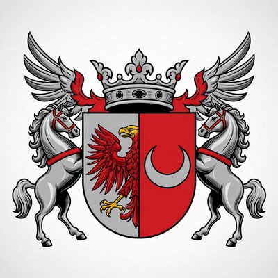 Coat of Arms with Eagle and Crescent