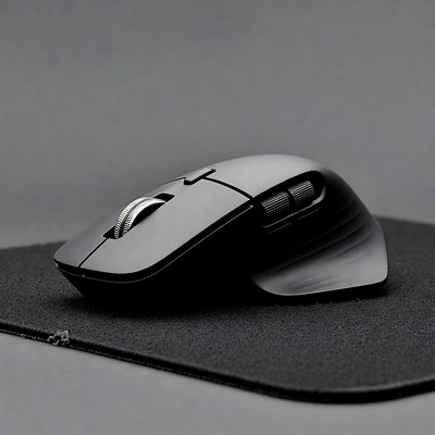 Black gaming mouse on mousepad