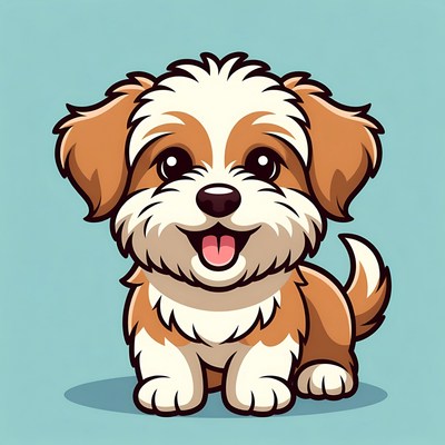 Cute Shih Tzu puppy illustration