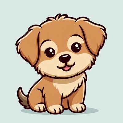 Cute brown puppy illustration