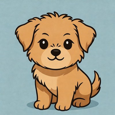 Cute fluffy puppy illustration