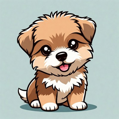 Cute fluffy puppy illustration