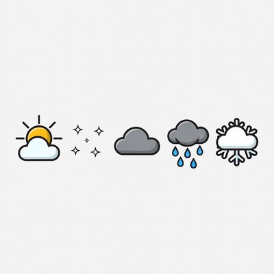 Weather Icons: Sun Cloud Rain Snow