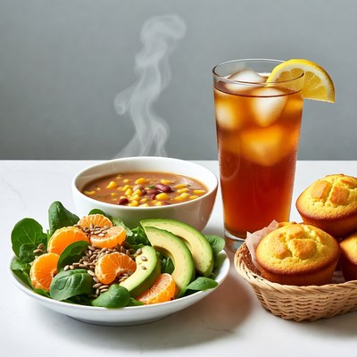 Soup, Salad, and Cornbread Meal