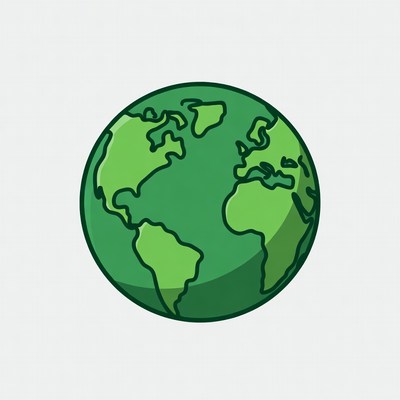 Green Earth Globe Illustration