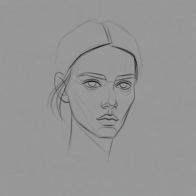 Pencil sketch of woman's face