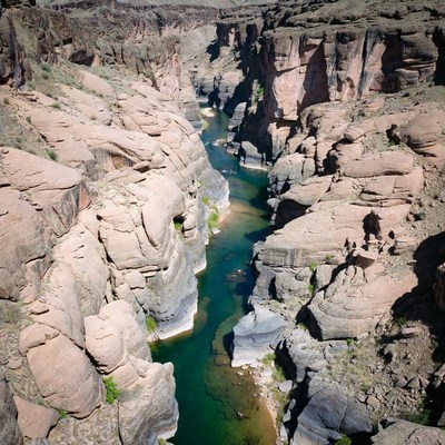 Grand Canyon River Winding Through Red Rocks