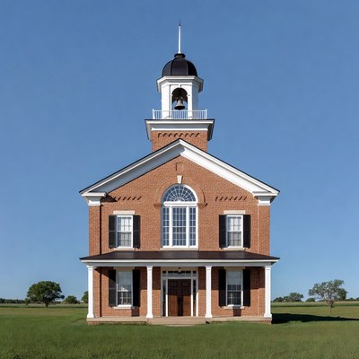 Red Brick Church with Steeple