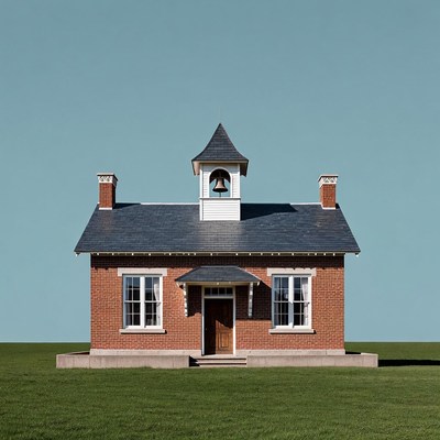 Red Brick One-Room Schoolhouse