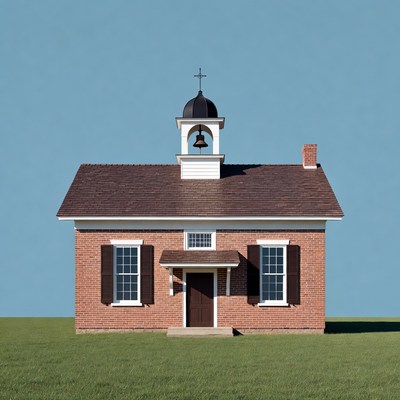 Red Brick Church with Bell Tower