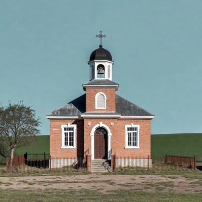Brick Church with Bell Tower