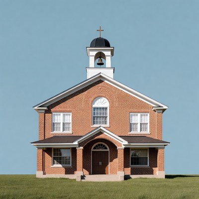 Brick Church with Bell Tower