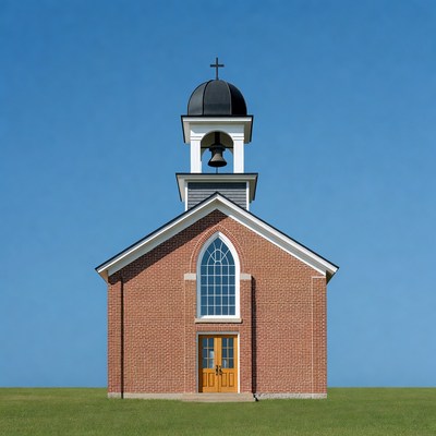 Brick Church with Bell Tower