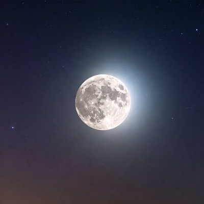 Full Moon in Night Sky