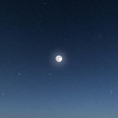 Full Moon in Starry Night Sky