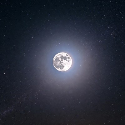 Full Moon in Night Sky