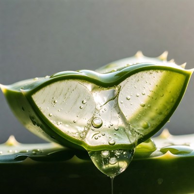 Split Aloe Vera Leaf Dripping Gel