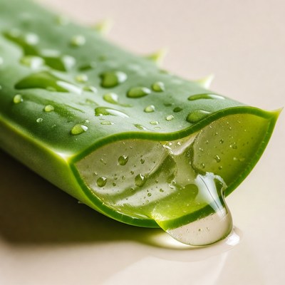 Sliced Aloe Vera Leaf with Gel