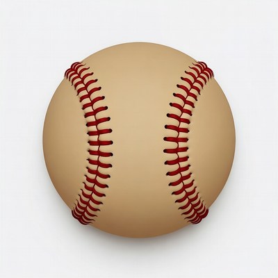 Baseball on white background
