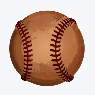 Baseball on white background
