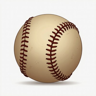Baseball on white background