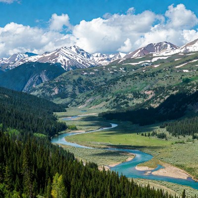 Mountain Valley with Winding River