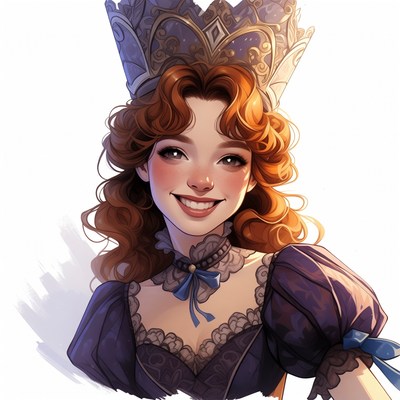 Redhead woman wearing crown