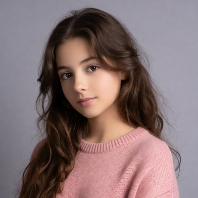 Young girl with long brown hair