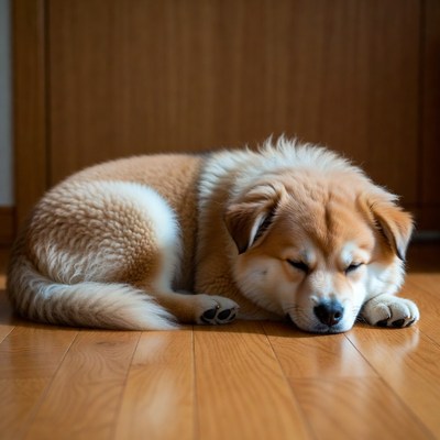 Sleeping Golden Retriever Puppy