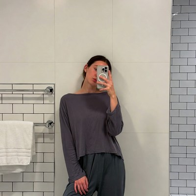 Asian woman selfie in bathroom