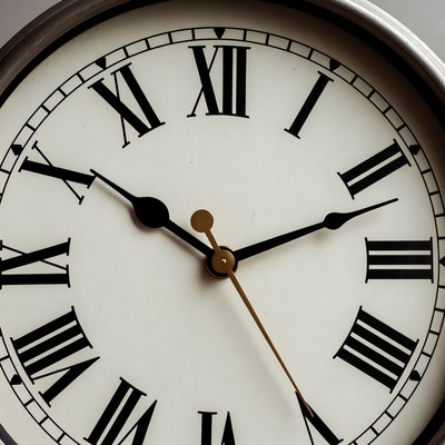 Close-up Roman numeral wall clock