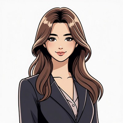 Asian woman in business suit illustration