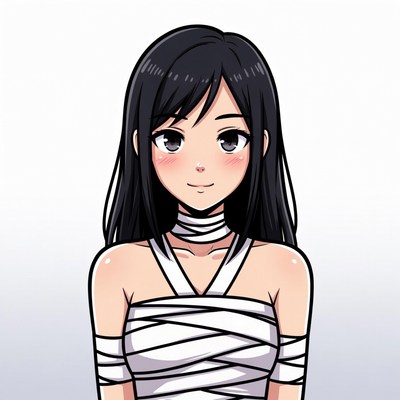 Anime girl in white bandages