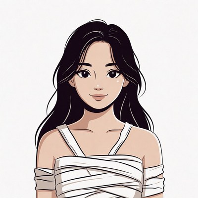 Asian woman in mummy bandage top