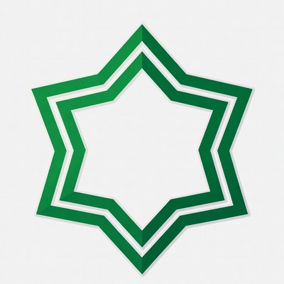 Green Outline Star