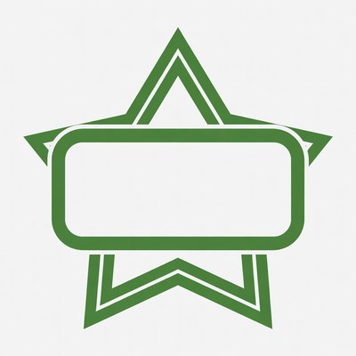 Green Star with Blank Label