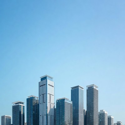 Modern Skyscrapers Against Blue Sky