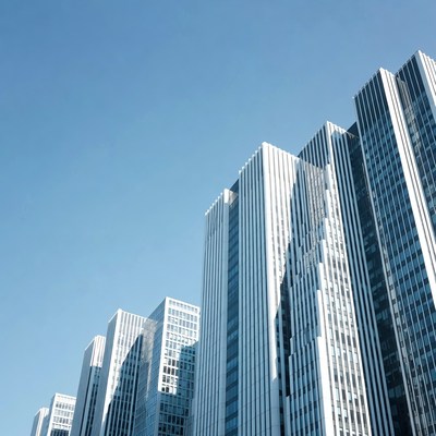 Modern Skyscrapers Against Blue Sky