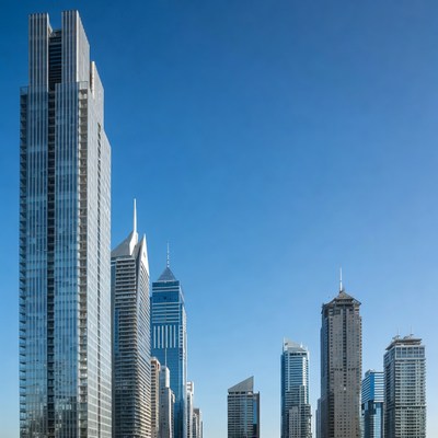 Modern Skyscrapers in Dubai Skyline