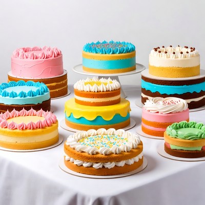 Colorful Birthday Cakes Assortment