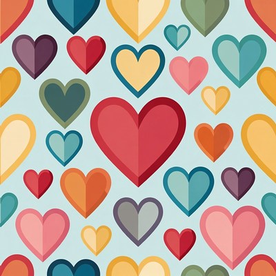 Colorful Heart Pattern Background