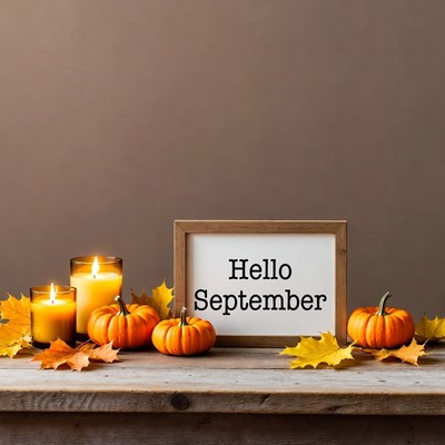 Hello September with Pumpkins and Candles