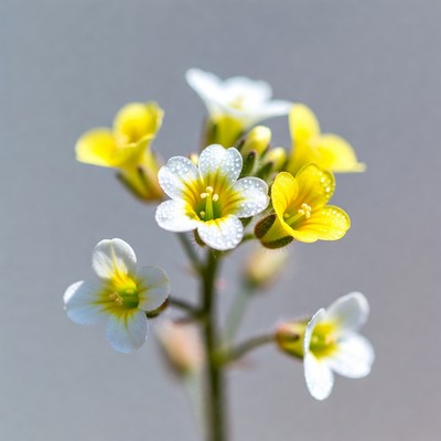 Cluster of white yellow flowers