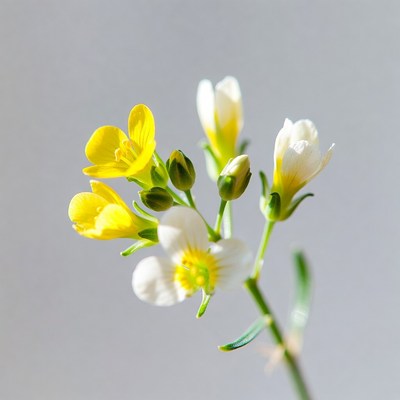 Yellow and White Wildflowers Closeup