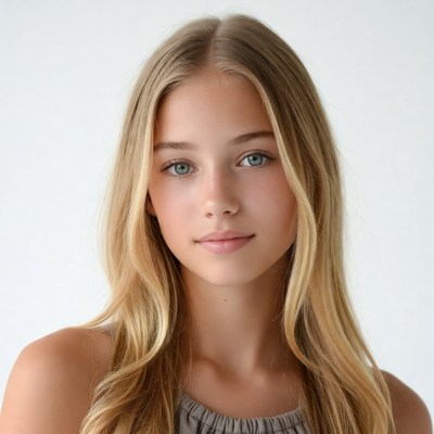 Blonde teenage girl portrait