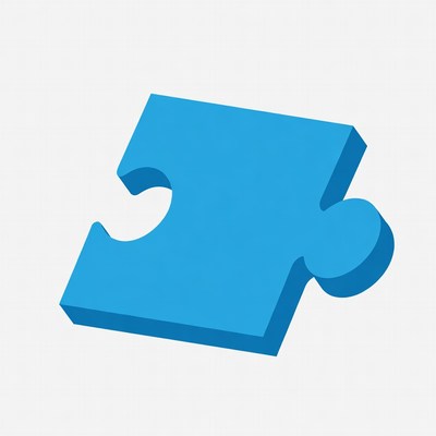 Blue puzzle piece illustration
