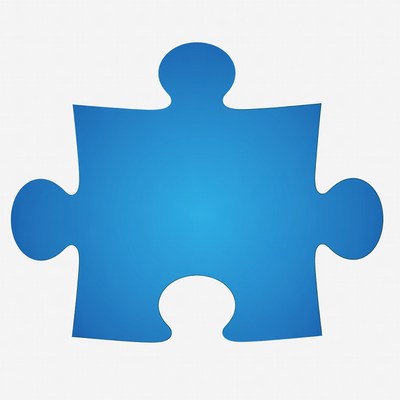 Blue puzzle piece illustration