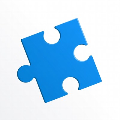 Blue Jigsaw Puzzle Piece