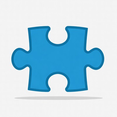 Blue puzzle piece illustration